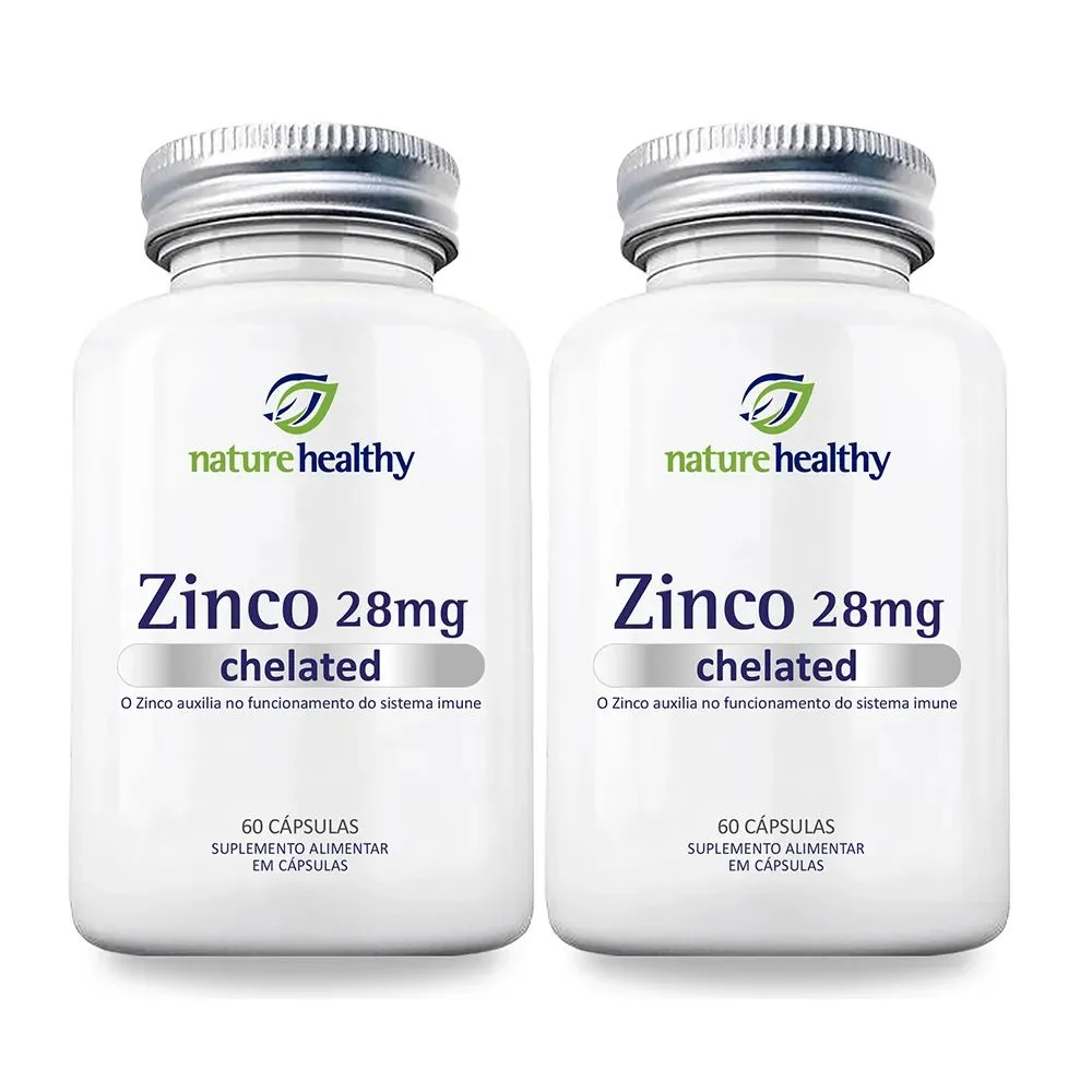 COMBO c/ 2 - ZINCO QUELATO 28MG c/ 60 NATURE HEALTHY